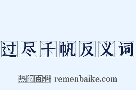 过尽千帆反义词是什么意思的图片